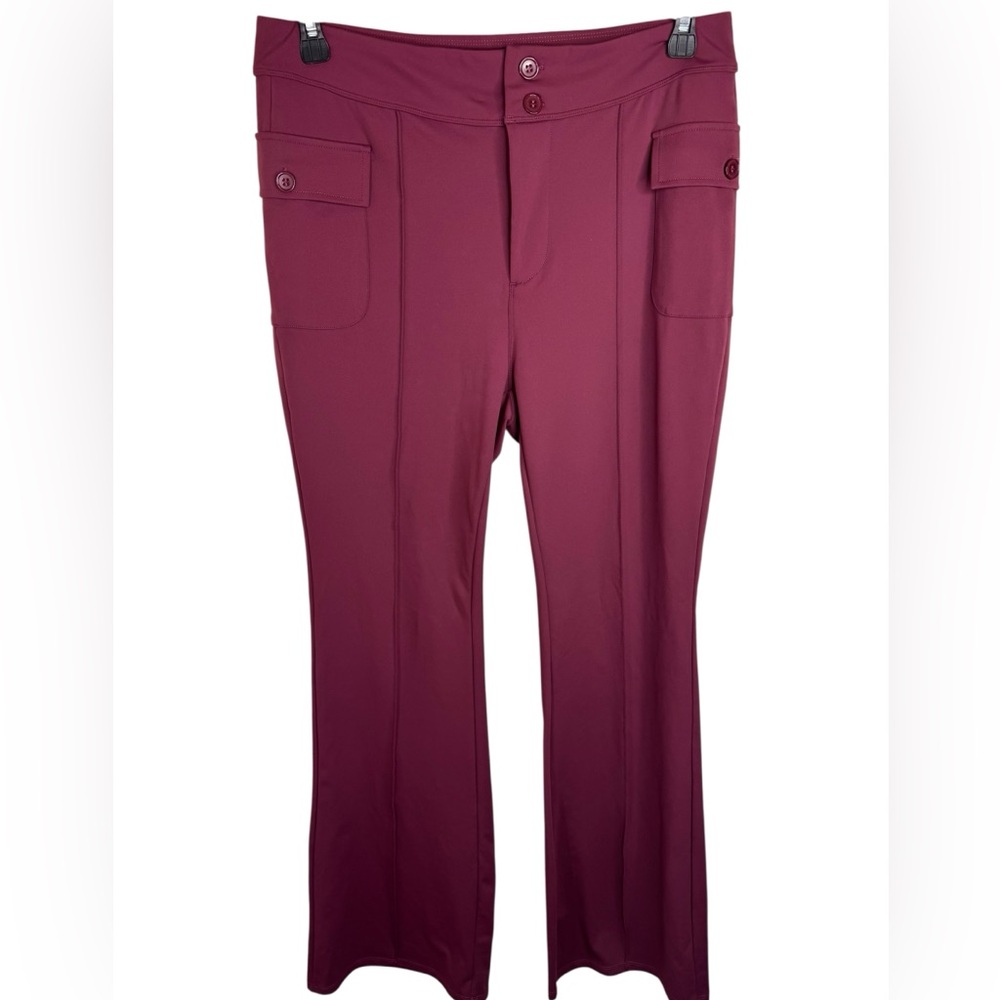 Halara High Waisted Side Flap Pocket Flare Casual Cargo Pants Size XL Maroon